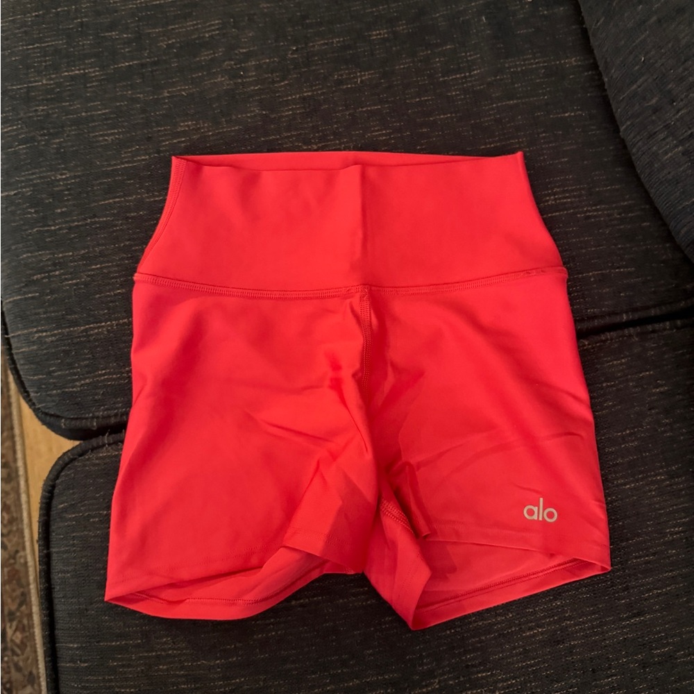 ALO Yoga Bike Shorts hot pink color